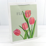 Пакет подарочный 30х41.5х12см "Flower" с тиснением (Микс)