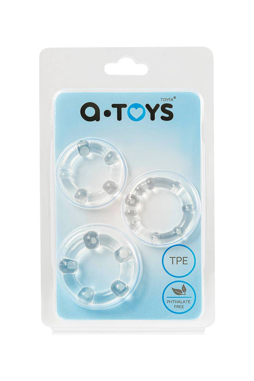 Набор эрекционных колец на пенис A-Toys by TOYFA, силикон, прозрачный, Ø 3,5/3/2 см