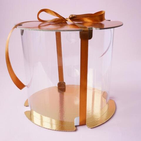 Коробка - тубус для торта 25х28 см ЗОЛОТО