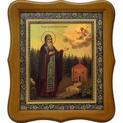 Герасим Вологодский Преподобный Чудотворец. Икона на холсте.