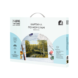 Картина по номерам на холсте "Летний пейзаж", 40*50см, с акриловыми красками и кистями, ТРИ СОВЫ