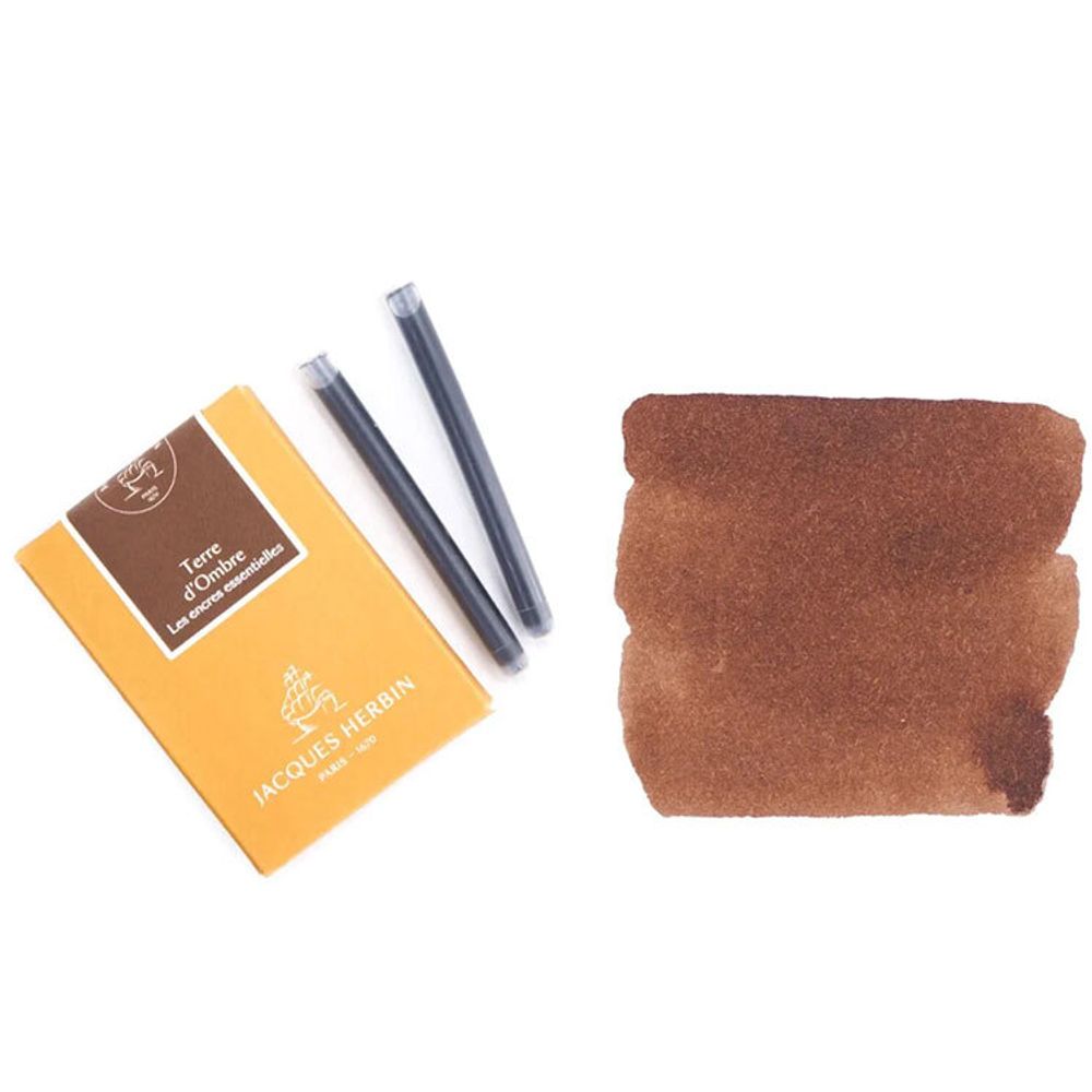 Картриджи для ручки Herbin Prestige Terre d'ombre умбра 7 шт (11047JT) 2