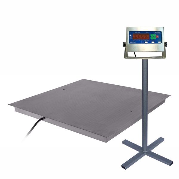 Весы платформенные СКЕЙЛ СКП(Н) 2000-1212, 2000кг, 1000гр, 1200х1200, RS-232, стойка (опция), нержавеющая сталь, влагозащита IP67, с поверкой, выносной дисплей