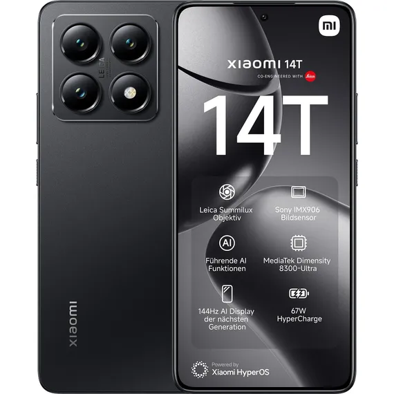 Смартфон Xiaomi 14T Pro 12 ГБ | 512 ГБ («Титановый Черный» | Titan Black) (версия Global)