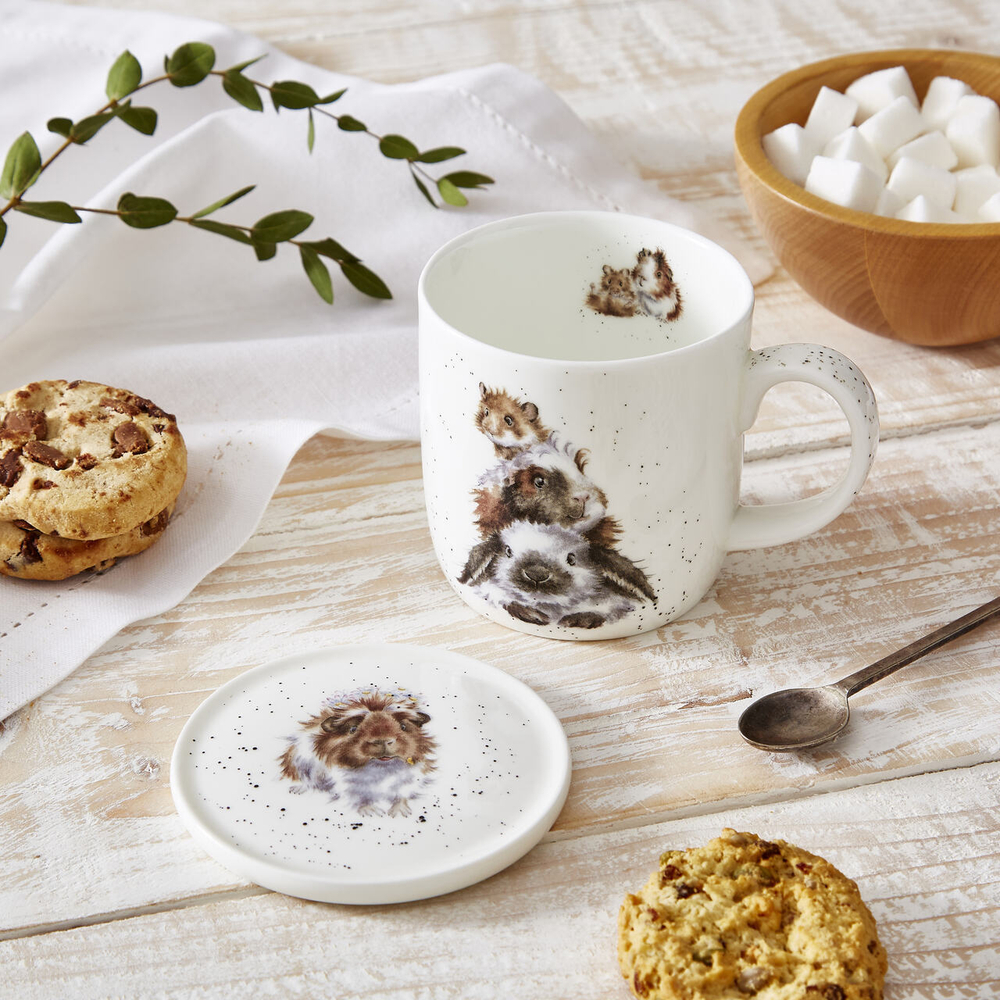 Royal Worcester Кружка Wrendale Designs 290 мл со свинкой и блюдцем