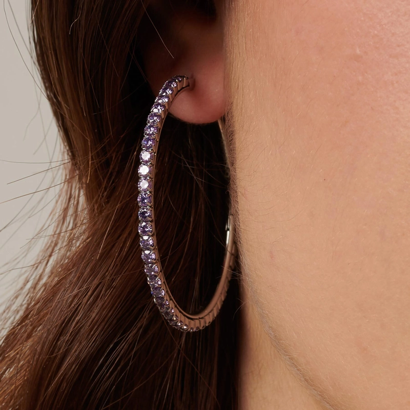 Серьги-кольца Большое Желание – Синие