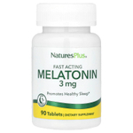 NaturesPlus, мелатонин быстродействующий, 3 мг, 90 таблеток