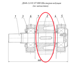 Д646-1 01.07.007 Шестерня