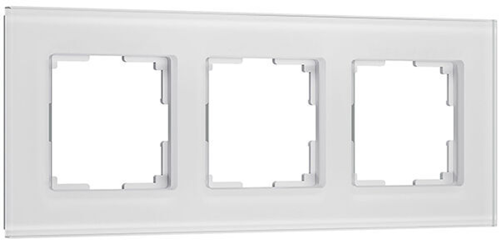 Рамка на 3 поста Senso (белый, стекло soft-touch)