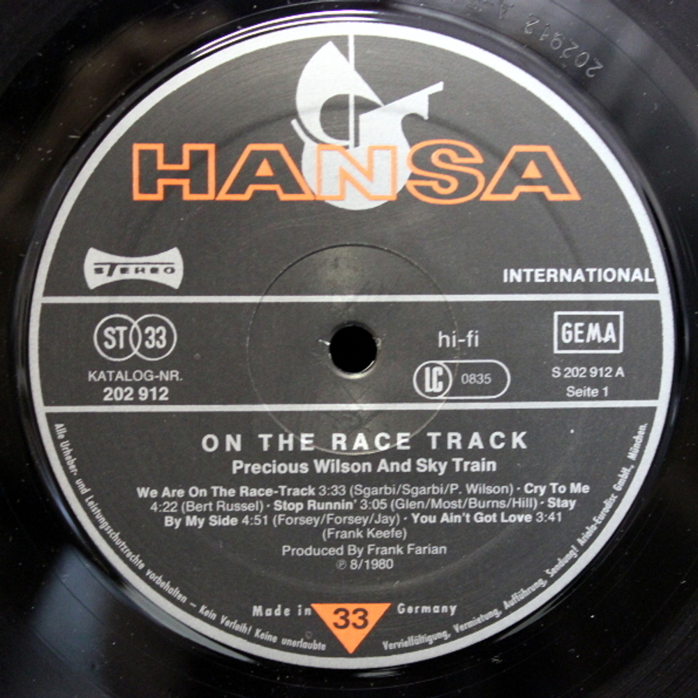 Precious Wilson / On The Race Track (LP)