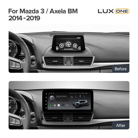 Магнитола для Mazda 3 BM, Axela 2013-2019 - Teyes LUX ONE ROUND монитор 12.3", Android 10, ТОП процессор, CarPlay, 4G SIM-слот