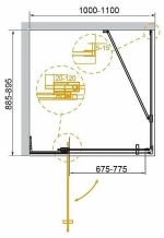 Душевой уголок Cezares Slider 89х105 SLIDER-AH-1-90-100/110-C-NERO стекло прозрачное/профиль черный матовый