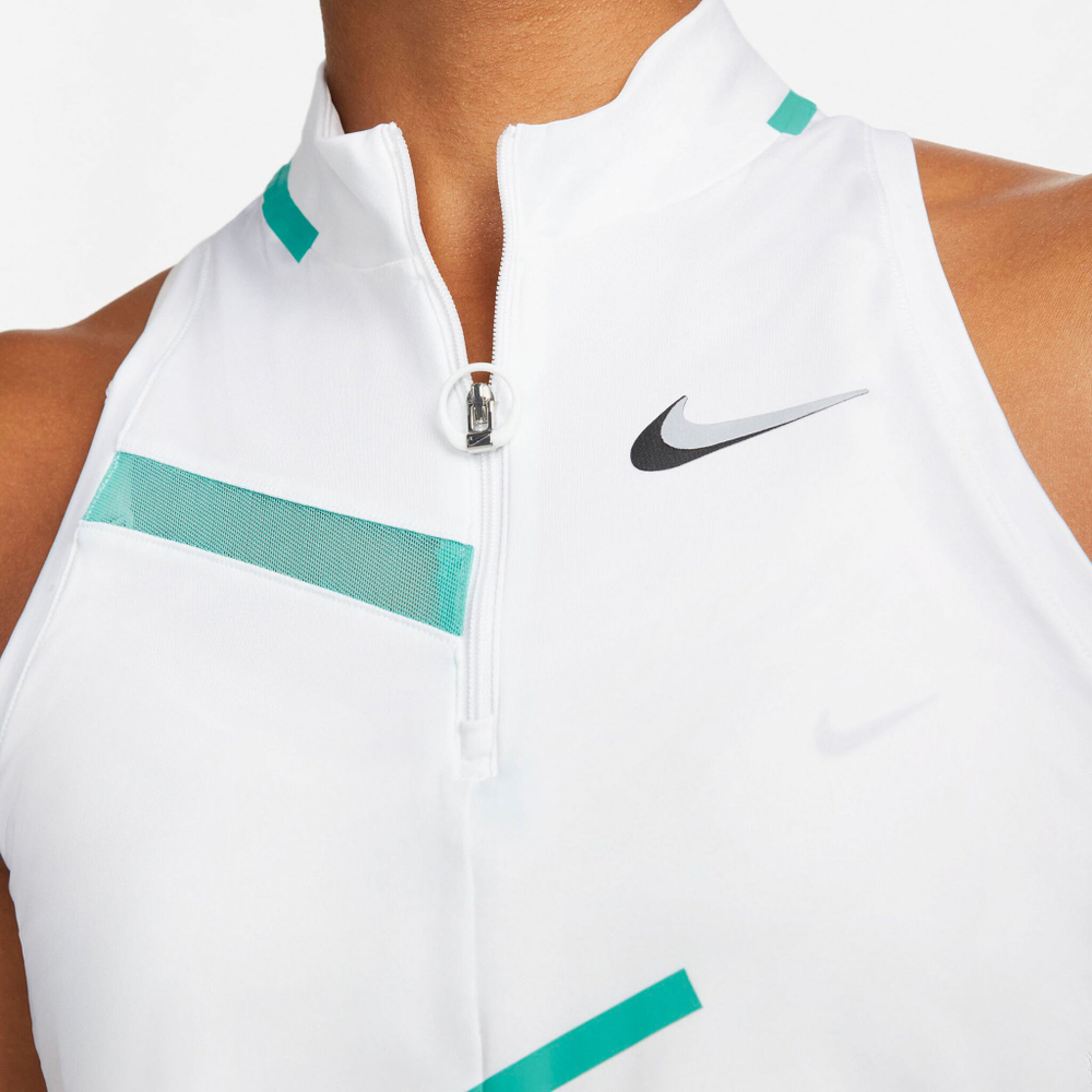 Женская теннисная майка Nike Court Dri-Fit Tank Top Women - White, Turquoise