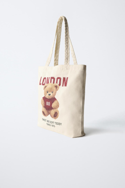 ZARA СУМКА-ШОПЕР, ЭКРЮ