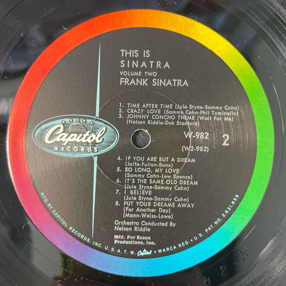 Винтажная виниловая пластинка LP Frank Sinatra, This Is Sinatra Volume Two (США 1960)