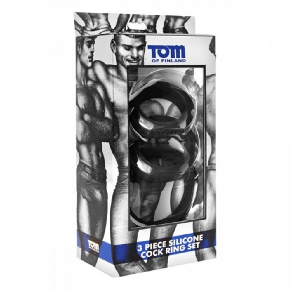 Эрекционные кольца Tom of Finland - 3 шт. разного диаметра