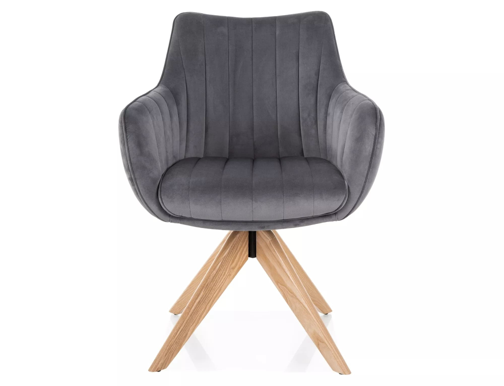 Стул SIGNAL AZALIA D Velvet Bluvel 14 серый/дуб, поворотный