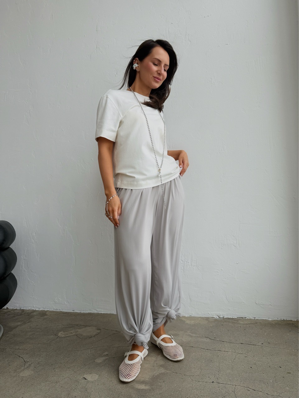 Брюки широкие на резинке