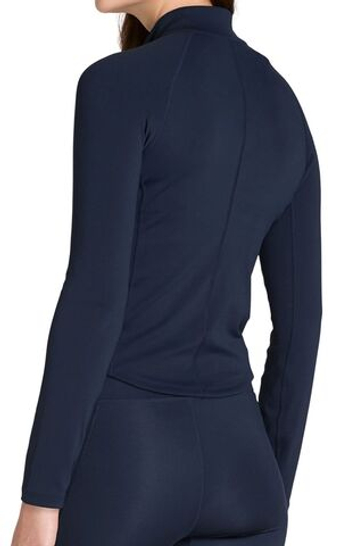 Женская теннисная футболка с длинным рукавом Wilson Baseline Half-Zip Long Sleeve Tee - classic navy