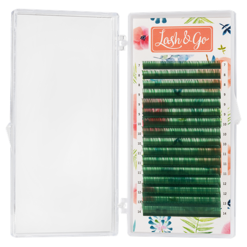 Ресницы цветные Lash&Go Green MIX 16 линий
