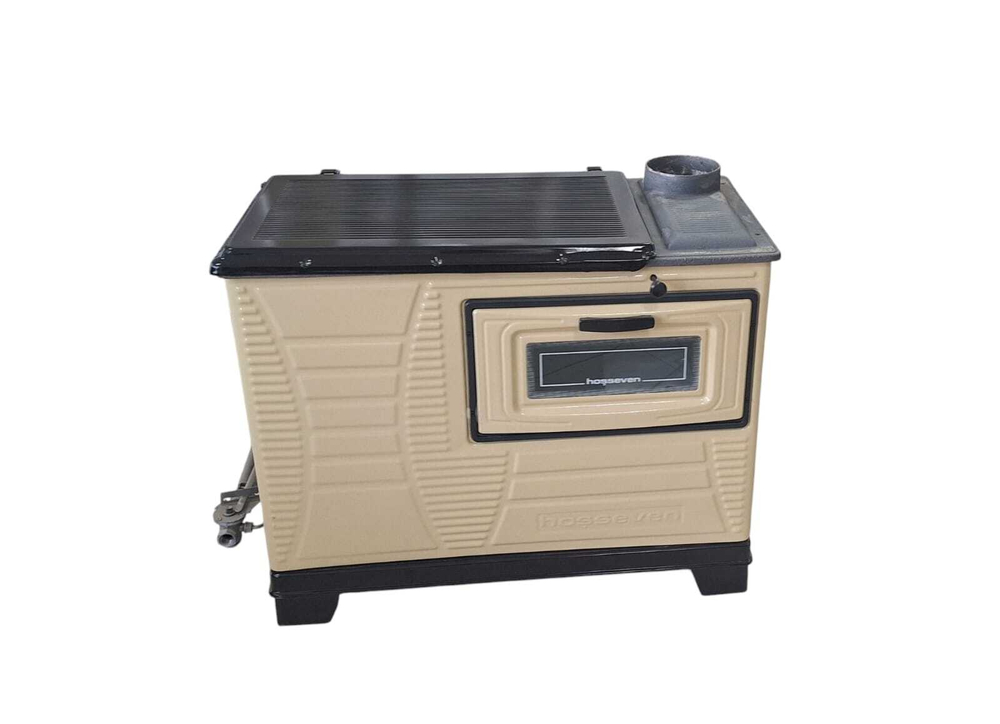 Печь отопительно-варочная Hosseven 4000  Беж. (с одной духовкой, c газовой горелкой и крышкой)