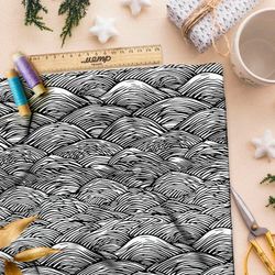 Ткань Барби графический океан