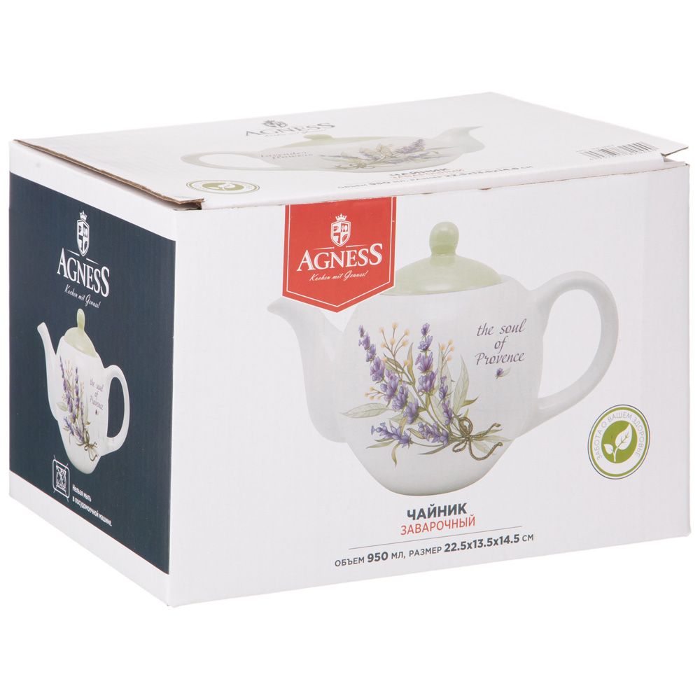 ЧАЙНИК AGNESS "ДУША ПРОВАНСА" 22,5*13,5*14,5 СМ 900 МЛ (КОР=12ШТ.)