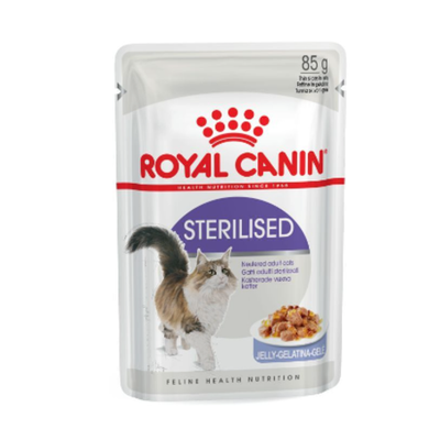 Royal canin sterilised 85 г пауч влажный корм мелкие кусочки в желе для стерилизованных кошек