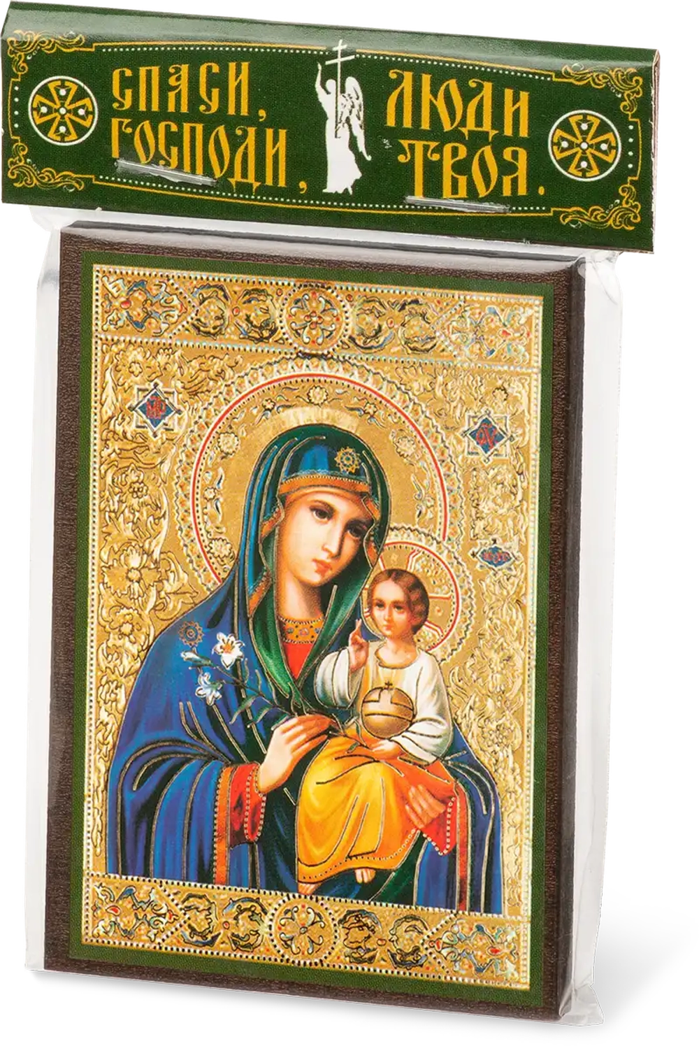 Икона БМ "Неувядаемый цвет" 6х9 на МДФ-6