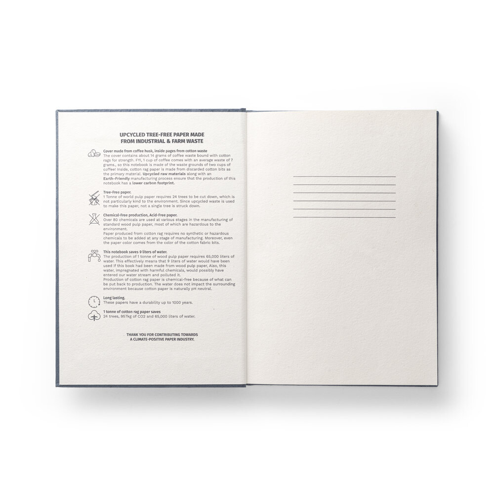 COFFEEPAD RIGID. Блокнот А5 с жесткой обложкой из отходов кофейной шелухи (66%)