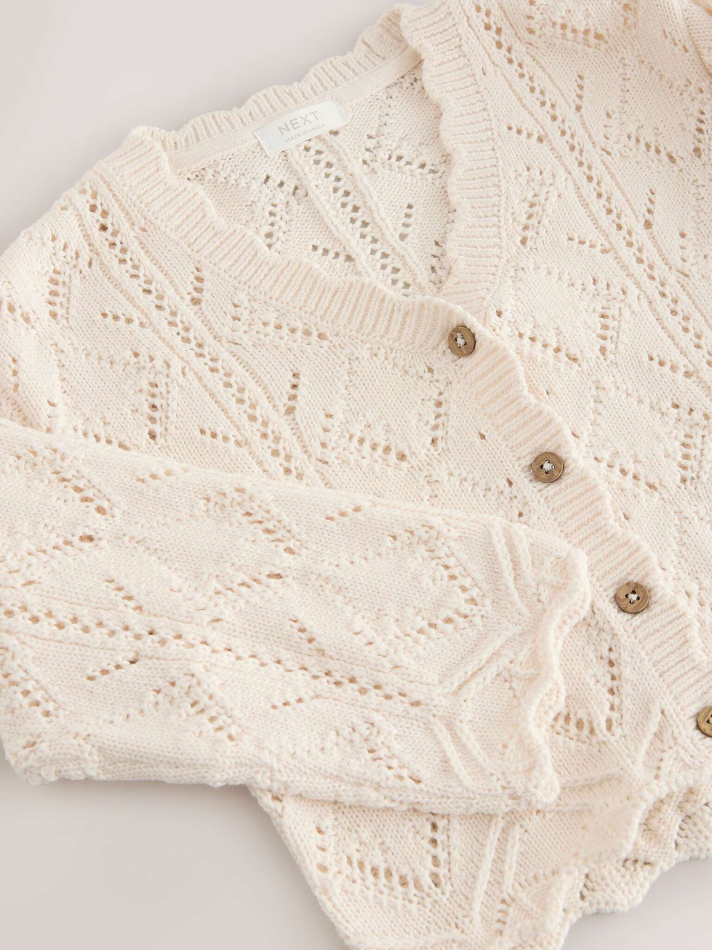 Кардиган вязаный для девочки Next E25-148, Кремовый