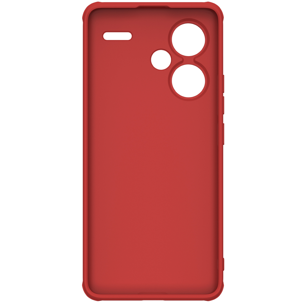 Усиленный чехол красного цвета от Nillkin для Xiaomi Redmi Note 13 Pro+ Плюс, серия Super Frosted Shield Pro