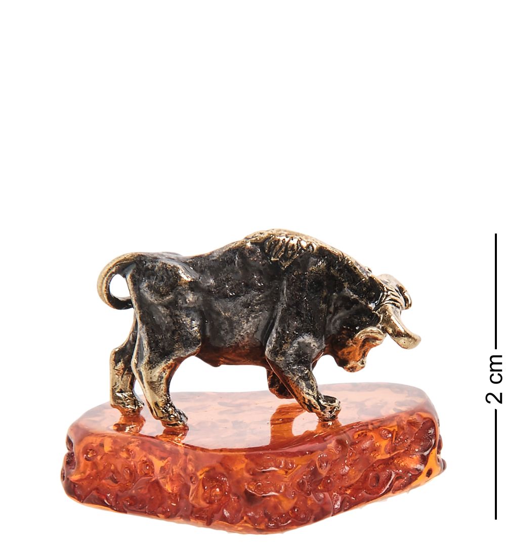 Народные промыслы AM- 225 Фигурка «Буйвол» (латунь, янтарь)