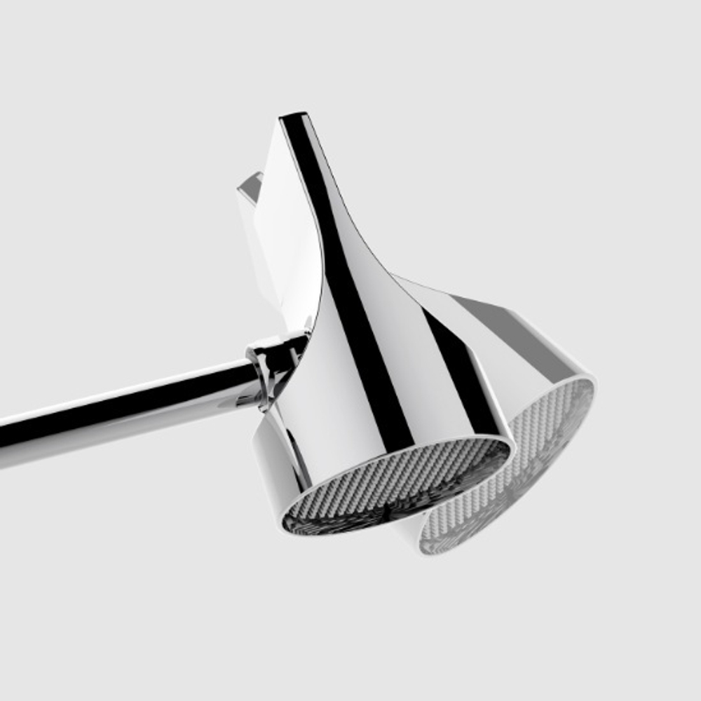 Bossini Apice душ верхний, поворотный, настенный держатель Ø100 мм, цвет белый матовый