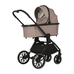 Детская универсальная коляска Adamex Spark 2в1 - Latte Velvet (Бежевая ткань, черная рама)