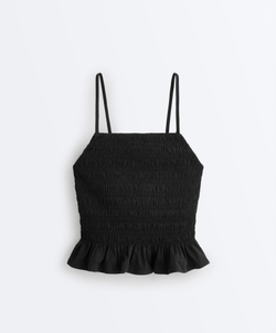 Oysho Топ Comfortlux со сборкой, черный