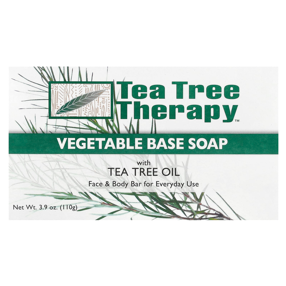 Tea Tree Therapy, Мыло на растительной основе, с маслом чайного дерева, брусок 110 г (3,9 унции)