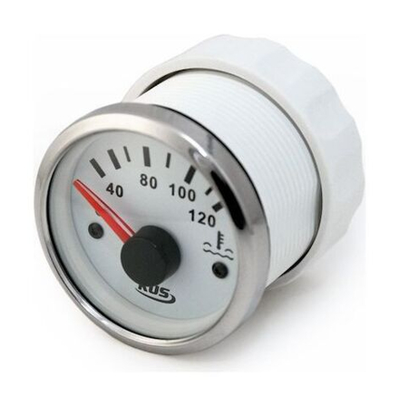 Указатель температуры двигателя 40-120 гр., белый циферблат, нержавеющий ободок, д. 52 мм