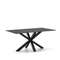 Argo Стол обеденный с черными ножками из стали и столешницей из черного стекла 180x100