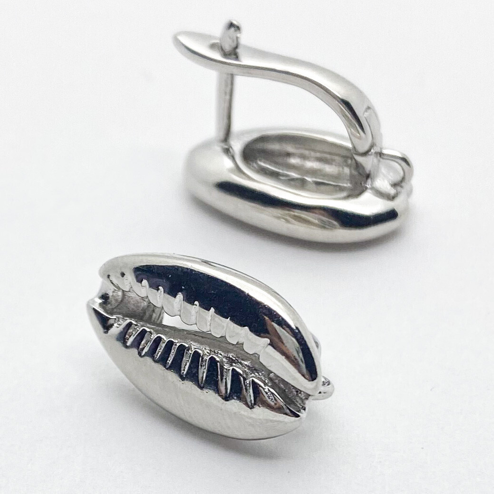 Ювелирные швензы с родиевым покрытием, 17*10 мм, цена за пару