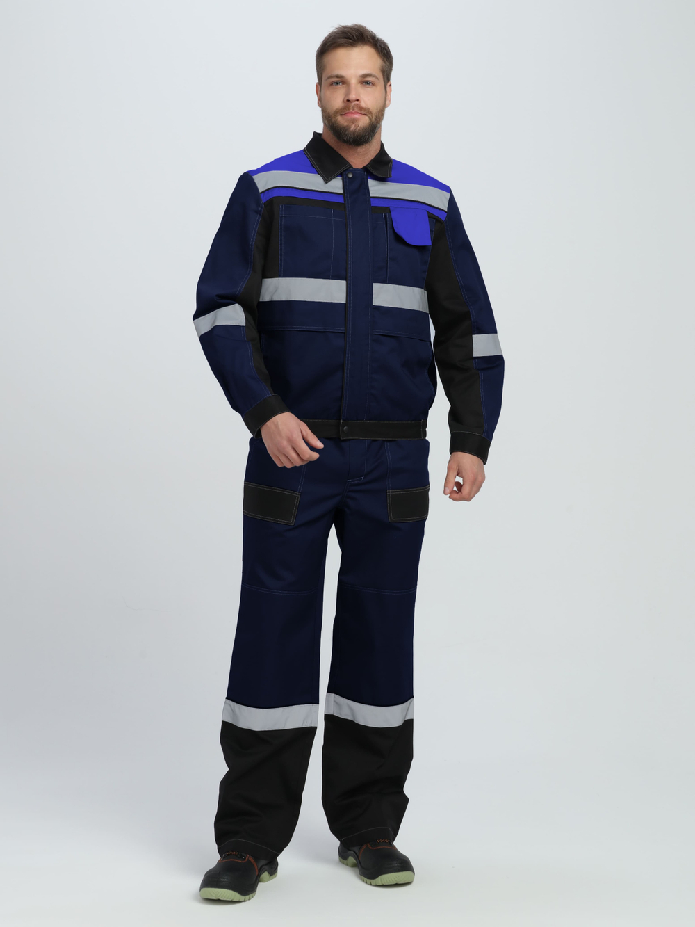 Костюм Вивантек-1 СОП К. (тк.Смесовая МВО,240) брюки, т.синий/черный/васильковый