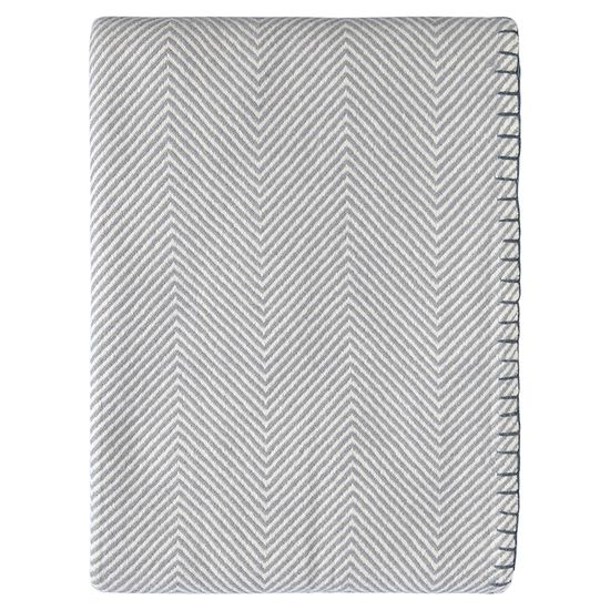 Плед из шерсти мериноса серого цвета из коллекции essential, 130х180 см