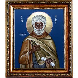 Моисей Мурин Эфиопский преподобный. Икона на холсте.