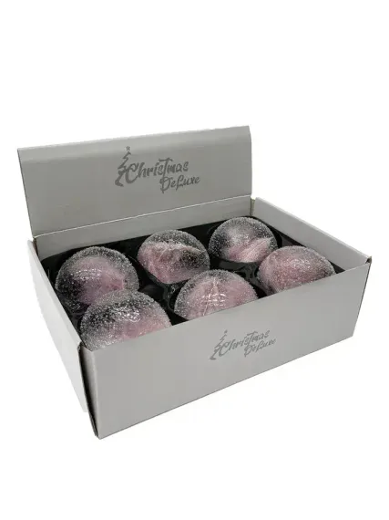 Набор винтажных стеклянных украшений Райское перо 100 мм., розовый, 6 шт., Christmas DeLuxe (13129-Н))