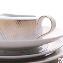 Столовый сервиз Falkenporzellan Deluxe Shape - Rio White Gold 6 персон 25 предметов