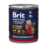 Влажный корм Brit Premium by Nature сердце и печень 850г для собак всех пород