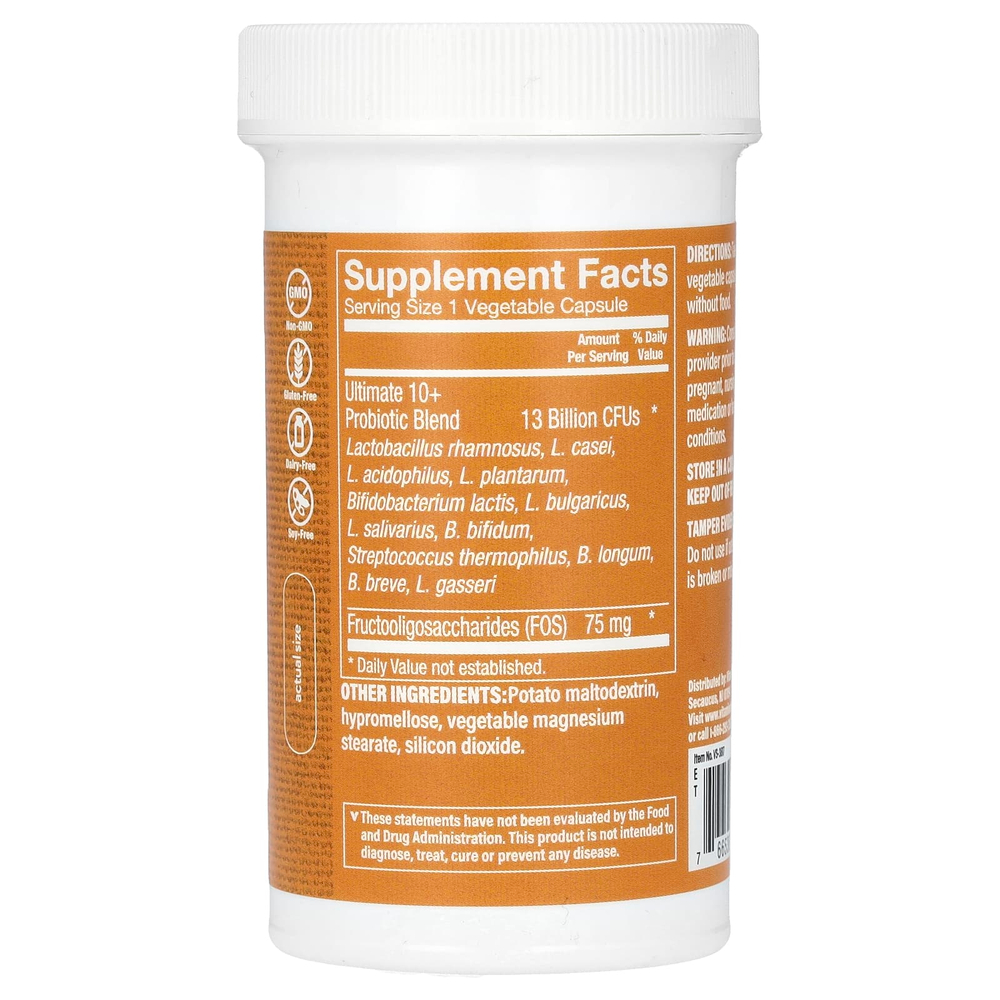 The Vitamin Shoppe, Ultimate 10+, пробиотики, 13 млрд, 100 растительных капсул