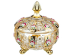 Конфетница с крышкой "Lefard Gold Glass" 12*14см