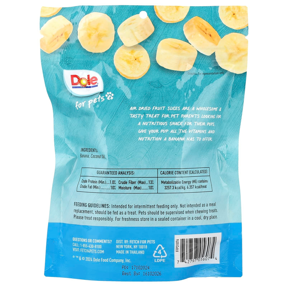 Dole for Pets, банан, сушеный на воздухе, 170 г (6 унций)