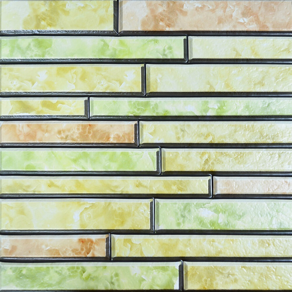 Панель самоклеящаяся 30*30см "Брусочки", цвет желто-зеленый (YL-8001)